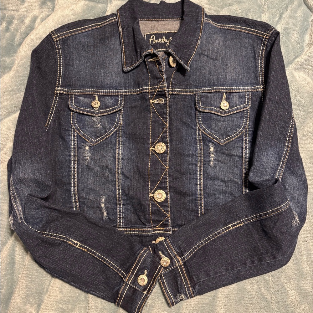 Amethyst Dark Denim Jacket, Size L